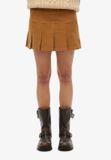 Superdry Geplooide Vintage Corduroy Minirok Dames Caramel Café UK10-EU38