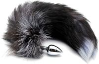 ALIVE - Anal Pleasure Plug Metal Fox Tail Size M - Black/White