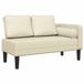 vidaXL Chaise longue met kussens kunstleer crème