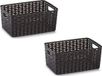 Plasticforte Opbergmand - 8x - Kastmand - rotan kunststof - donkerbruin - 10 Liter - 22 x 33 x 16 cm