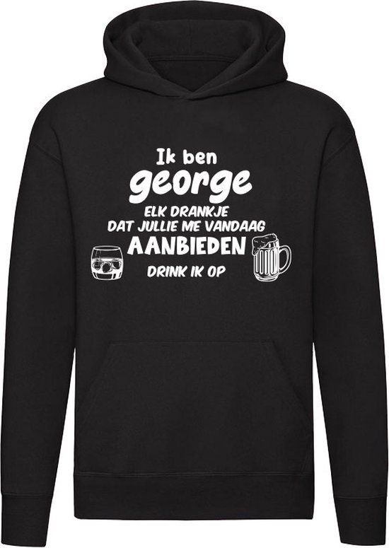 Ik ben George - Hoodie - Zwart - 2XL