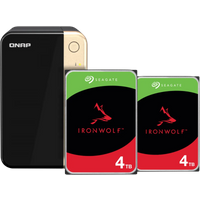 QNAP TS-264-8G NAS Server with 2x Seagate Ironwolf 4TB HDD