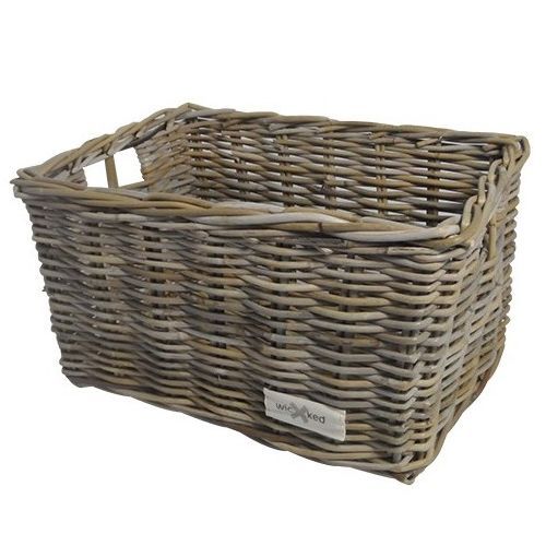 Wicked Kratmand L Grijs (46x35x25) - Fietsmand Voor - Kunststof - Grijs