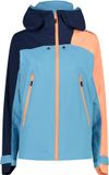 CMP Waterdicht damesjack met capuchon, L, Blauw/Oranje