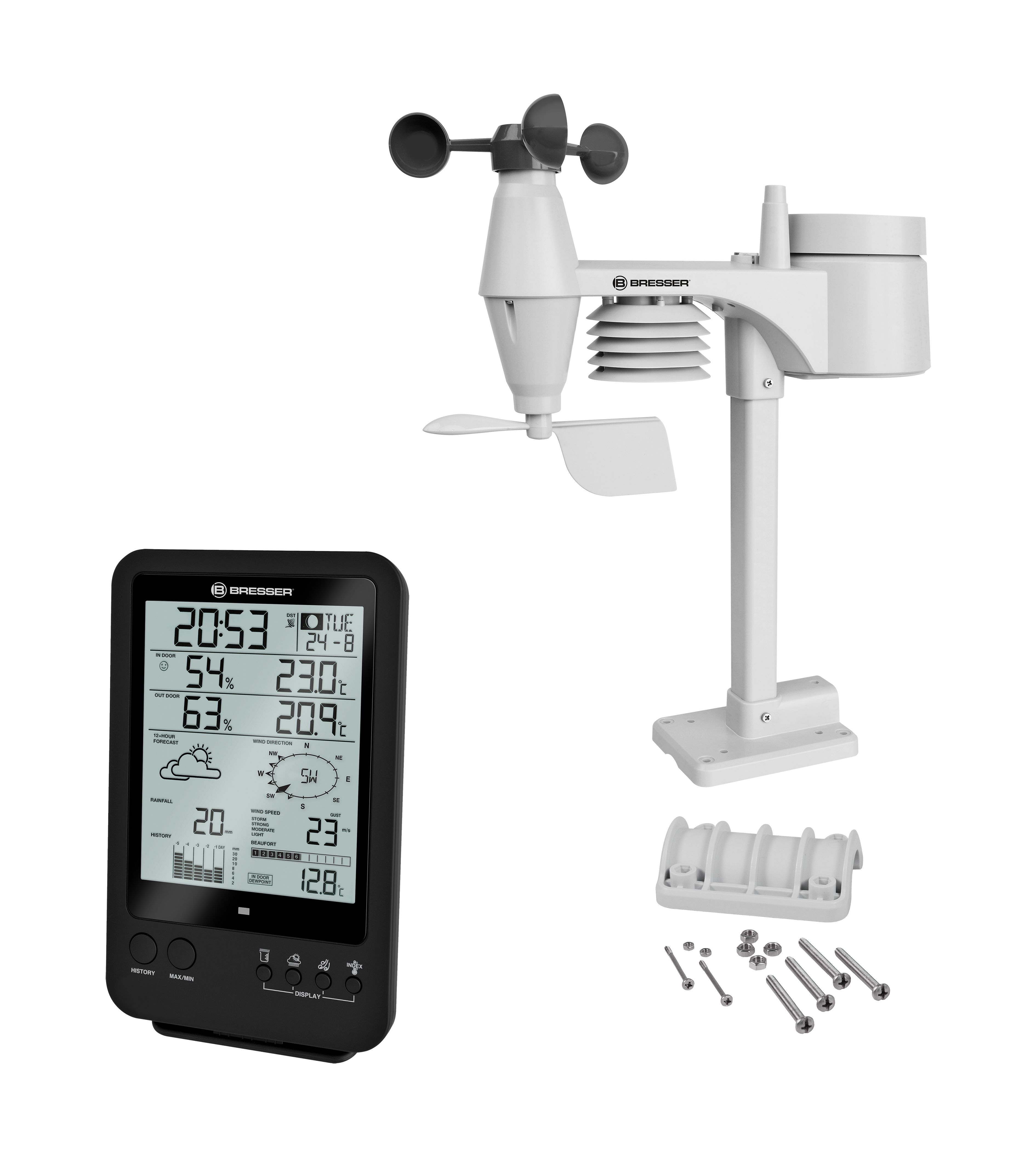 Bresser Optics Bresser 7002510 Digital Weather Station - Black - Battery Powered