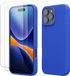 kwmobile hoes met 2x screenprotectors voor Apple iPhone 16 Pro Max – Baltisch Blauw