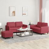 Maison Exclusive - Ensemble de canapé 3 pièces avec coussins, bordeaux, similicuir
