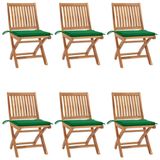 Maison Exclusive - Chaises Pliantes Avec Coussins, 6 Pièces, En Teck Massif