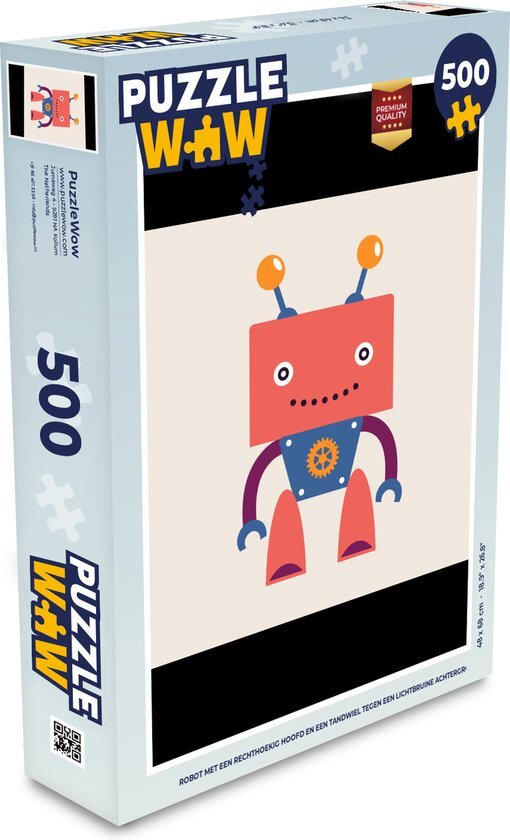 MuchoWow Puzzel Robot - Tandwiel - Gezicht - Antenne - Legpuzzel - Puzzel 500 stukjes - Sinterklaas cadeautjes - Sinterklaas voor grote kinderen