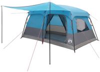 vidaXL Familietent 10-persoons Blauw Polyester en Staal