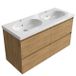Saniclass Holz Pure Badkamermeubelset - 120x45x63.5cm - Palermo keramische wastafel wit - 2 wasbakken - 2 kraangaten - 4 lades - mat eiken natural (hout) SW1420790/SW24921