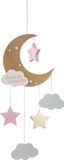 ATMOSPHERA CREATEUR D'INTERIEUR Kinderbed Mobiel Wolken Roze Hout MDF
