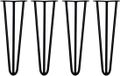 MonsterShop 4 x 40,6cm Pieds de table hairpin rétro - 3 tiges - 12mm - Noir