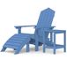 VidaXL Tuinstoel Adirondack met voetenbank en tafel HDPE aquablauw