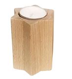 Hess Holzspielzeug 40029 - theelichthouder in stervorm, van hout, natuur, ca. 9 cm, decoratie voor speciale gelegenheden uit het Ertsgebergte