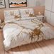 PETTI Artigiani Italiani - Beddengoedset voor tweepersoonsbed 250 x 200 cm (2 kussenslopen 50 x 80 cm inbegrepen), dekbedovertrek van zachte microvezel met digitale print, wit marmereffect, gemaakt in