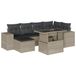 vidaXL 7-delige Loungeset met kussens, polyrattan, lichtgrijs