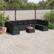 Prolenta Maison Exclusive - Tuinset voor in de tuin, bestaande uit 11 delen, met kussens, zwart, van polyrotan