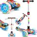 KIDIZ® Trottinette - Trottinette à 3 roues - Scooter - Trottinette enfant X-Pro2 avec roues lumineuses LED PU Pédale pliable Trottinette enfant en hauteur réglable Trottinette de ville pour garçons et filles 3-12 ans - Graffiti