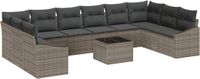 vidaXL Tuinbank Set met Opslag Lichtgrijs Poly Rattan