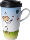 Goebel - Der kleine Yogi | Koffie / Thee beker to go Life is Beautiful | Beker to go - porselein - 500ml
