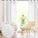 Rideaux sans marque, blanc, semi-transparent, motif floral classique, 2 pièces (140 x 225 cm)