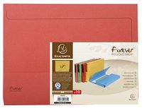 Exacompta - ref. 46975E - Doos van 100 Pocketmappen Forever® 290 g/m² met 32 mm expansie - 100% gerecycleerd en Blauer Engel gecertificeerd - Afmetingen: 24 x 32 cm voor A4 - kleur rood