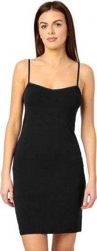 Merry Style Dames Onderjurk - Nachthemd - Kort - V-hals - Verstelbare Spaghetti Bandjes - Viscose - Zwart - S