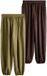Next - Dames - Ballonbroeken met linnen, 2-delige set - Chocolate Brown/Khaki Green