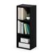 Furinno PASIR boekenkast, 3-laags open planken, zwart hout