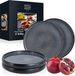 Moritz & Moritz SOLID Set de 4 assiettes à dessert - Antraciet - Assiettes en grès pour 4 personnes - 21cm