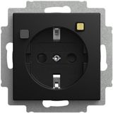 Busch-Jaeger FI-SCHUKOMAT SCHUKO Contactdoos-inzetstuk met aardlekschakelaar beschermcontact (SCHUKO) 2P+PE 16 A 30 mA zwart mat - Busch-balance® SI (3120 EUCB-915 2CKA003116A0673