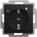 Busch-Jaeger FI-SCHUKOMAT SCHUKO Contactdoos-inzetstuk met aardlekschakelaar beschermcontact (SCHUKO) 2P+PE 16 A 30 mA zwart mat - Busch-balance® SI (3120 EUCB-915 2CKA003116A0673