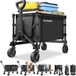 tectake® Bolderkar - Opvouwbaar - 60 kg Draagkracht - Draaibare Massieve wielen - 47 x 83 x 90 cm - Bolderkarren - Bolderwagen - Met Verstelbare Duwstang - Handkar - Waterafstotende Transportwagen - Met Legplank en Binnenvak
