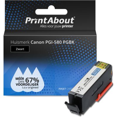 PrintAbout Huismerk Canon PGI-580 PGBK Zwart Inktcartridge