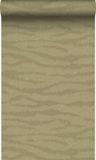 Origin Wallcoverings behang linnen-look golven groen - 50 x 900 cm
