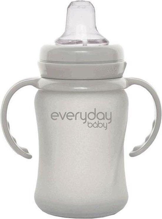 Everyday Baby everyday Baby Glazen babyfles Heathy+ Sippy Cup, 150 ml in rustig grijs