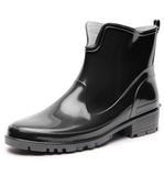 Ladeheid LA-LMG-930-Elke Dames Regenlaarzen - Rubber - Enkelhoogte - PVC - Waterdicht – Zwart2 – 39