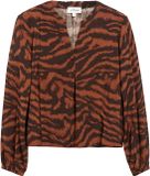 s.Oliver Blouse Vrouwen Lange Mouw Dierenprint Viscose Terracotta