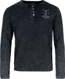 Black Premium by EMP Zwarte blouse met lange mouwen, knoopsluiting en custom wash - Heren - XXL