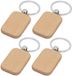Merkloos / Sans marque DIY Sleutelhanger hout - 6x - 8 cm - autosleutel/huissleutel - moederdag / vaderdag - zelf beschilderen
