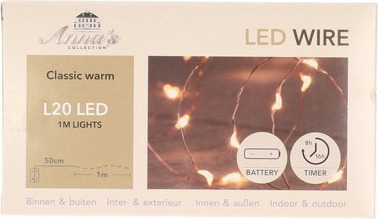 Anna's Collection Koperdraad LED Kerstverlichting - 20 Lampjes - 1 Meter - Timer - Buiten