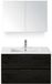 BES LED Porto Badmeubelset 90 cm - Black Oak - Keramische Wastafel Wit Slim met Spiegelkast