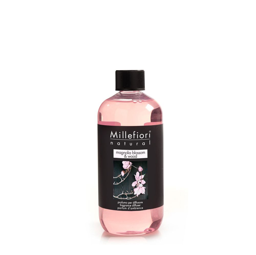 Millefiori Milano Navulling Geurstokjes 500 ml - Magnolia Blossom & Wood - Roze