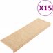 vidaXL Trapmatten zelfklevend 15 st sisal-look 65x21x4 cm lichtbeige
