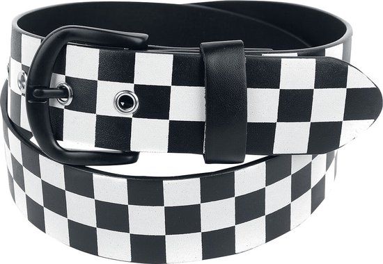Rock Daddy Checkerboard Unisex Riem - zwart/wit - 100 cm
