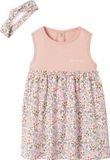 Vertbaudet Jurk met bijpassende haarband babymeisje roze (poederkleur)