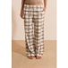 Etam Pantalon de pyjama à carreaux en coton - Belinay - S - Écru - Femme