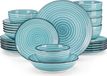 Vancasso, service de table 24 pièces en grès, comprenant un service de table avec 6 assiettes plates, 6 assiettes à dessert, 6 bols à soupe et 6 bols à petit-déjeuner chacun, vintage