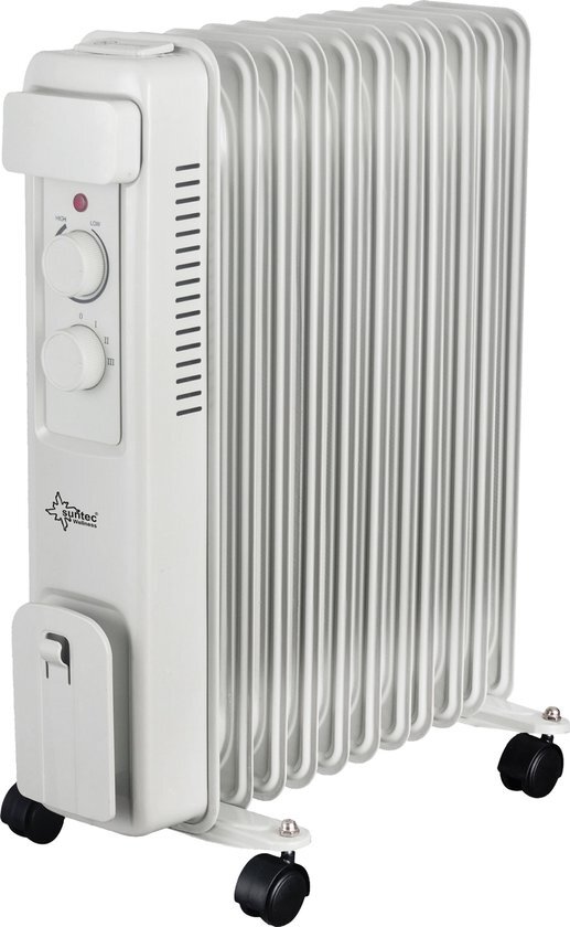 Suntec Wellness SUNTEC elektrische kachel olieradiator HotSafePro 2500 Watt kachel ultra power elektrische kachel - 11 verwarmingsribben + 3 warmtestanden - radiator incl. thermostaat